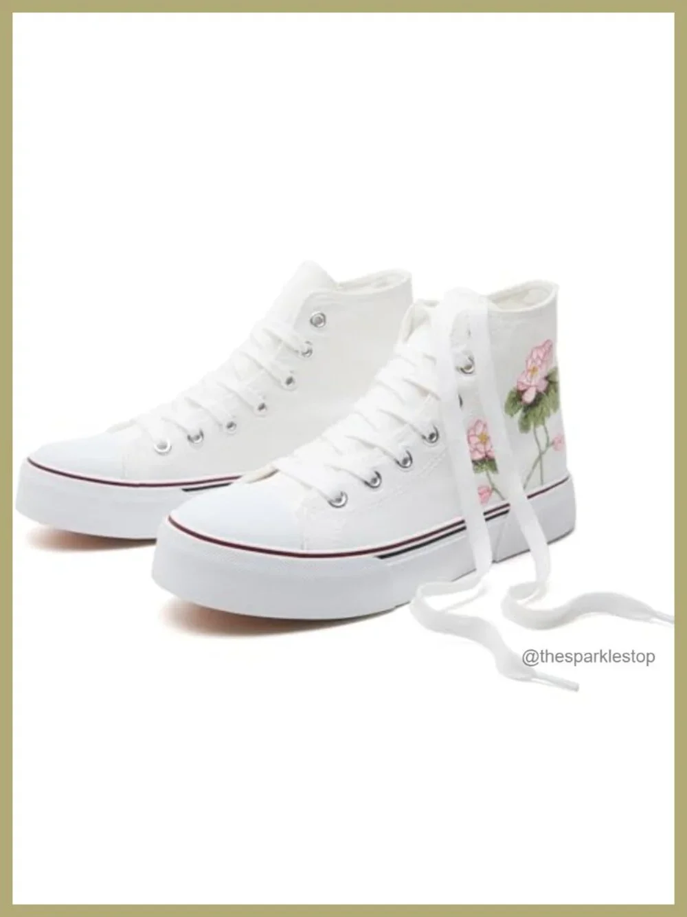 Women's High Top Canvas Sneakers Fashion Walking Shoes Lace Up